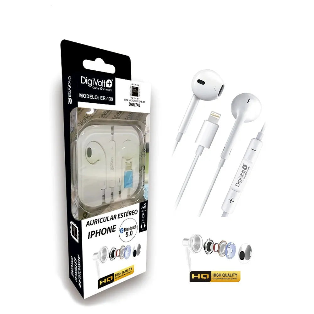 Cascos DigiVolt ER-139 Blancos - Anantta