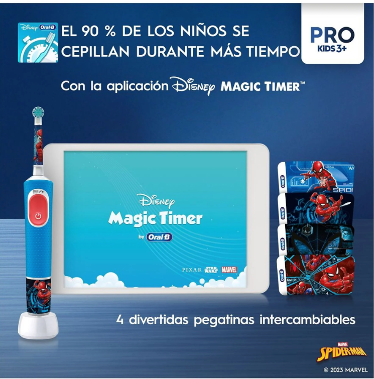 Cepillo Dental Eléctrico Infantil Oral-B Vitality Pro Kids Spiderman Edícion Limitada - Anantta