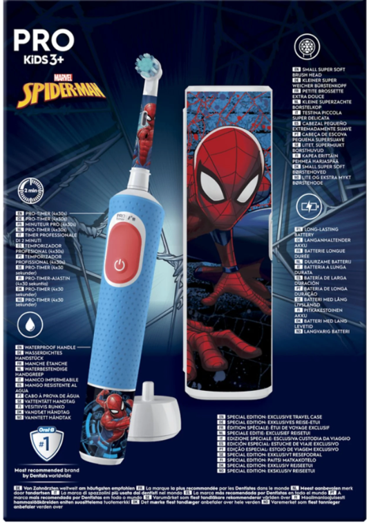 Cepillo Dental Eléctrico Infantil Oral-B Vitality Pro Kids Spiderman Edícion Limitada - Anantta