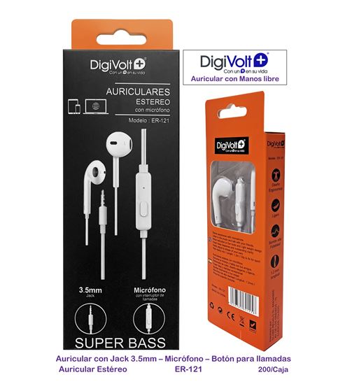 Auriculares DigiVolt ER-121 Blancos - Anantta