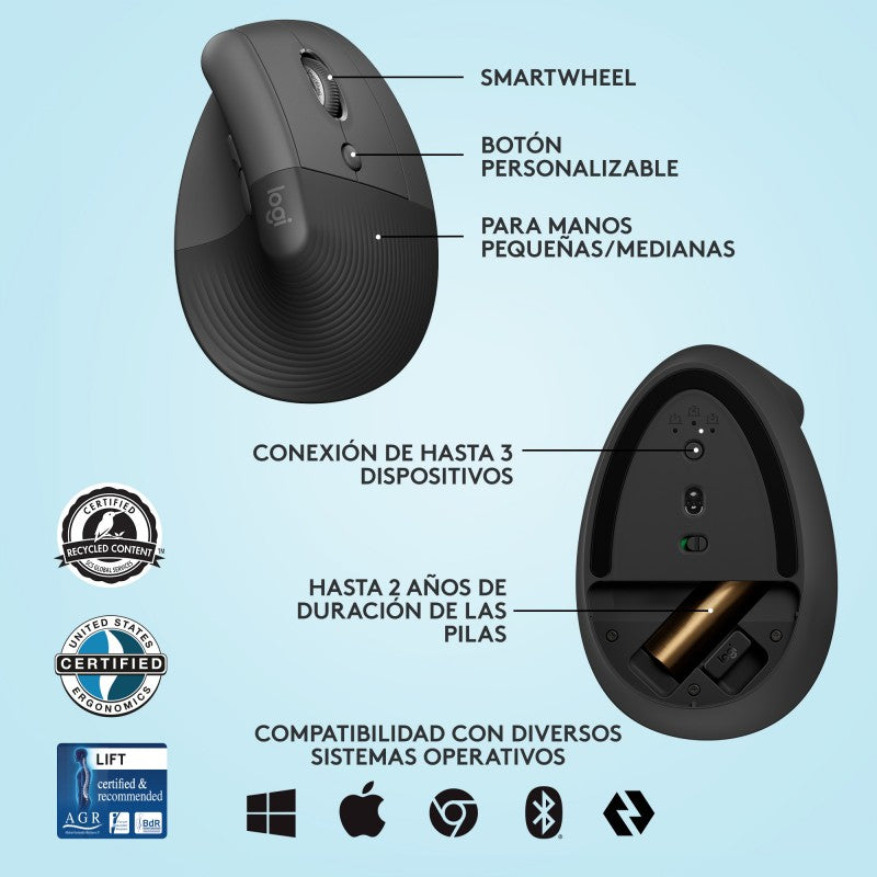 Ratón Inalámbrico Logitech Lift - Anantta